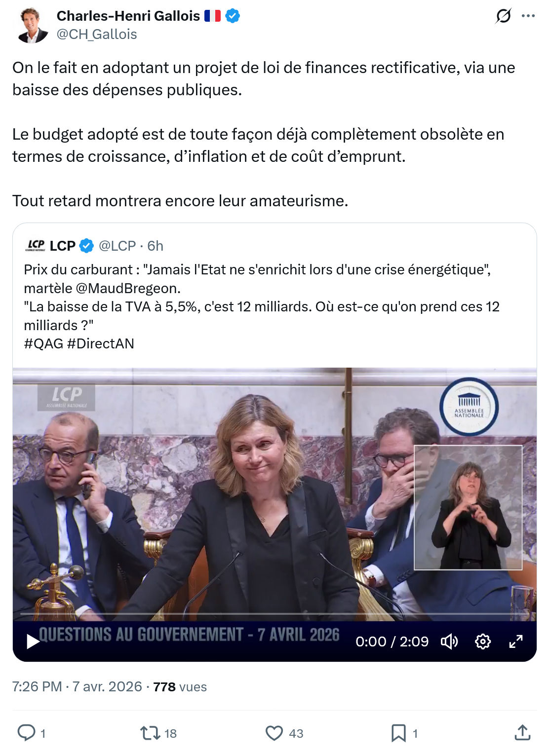 Charles-Henri Gallois: On le fait en adoptant un projet…