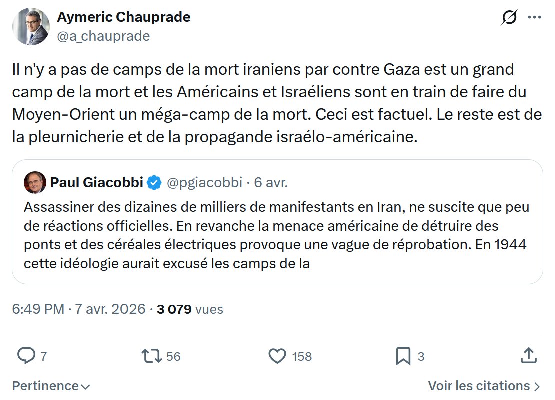 Aymeric Chauprad: Il n'y a pas de camps de la mort iraniens…