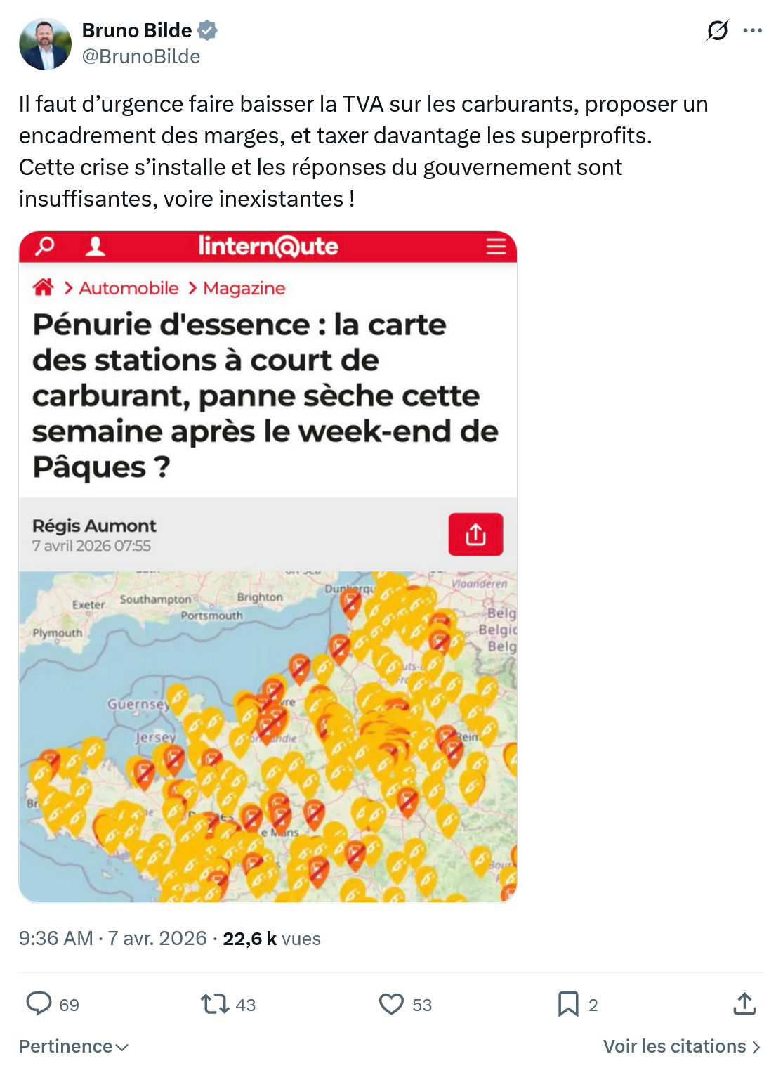 Bruno Bilde: Il faut d’urgence faire baisser la TVA…