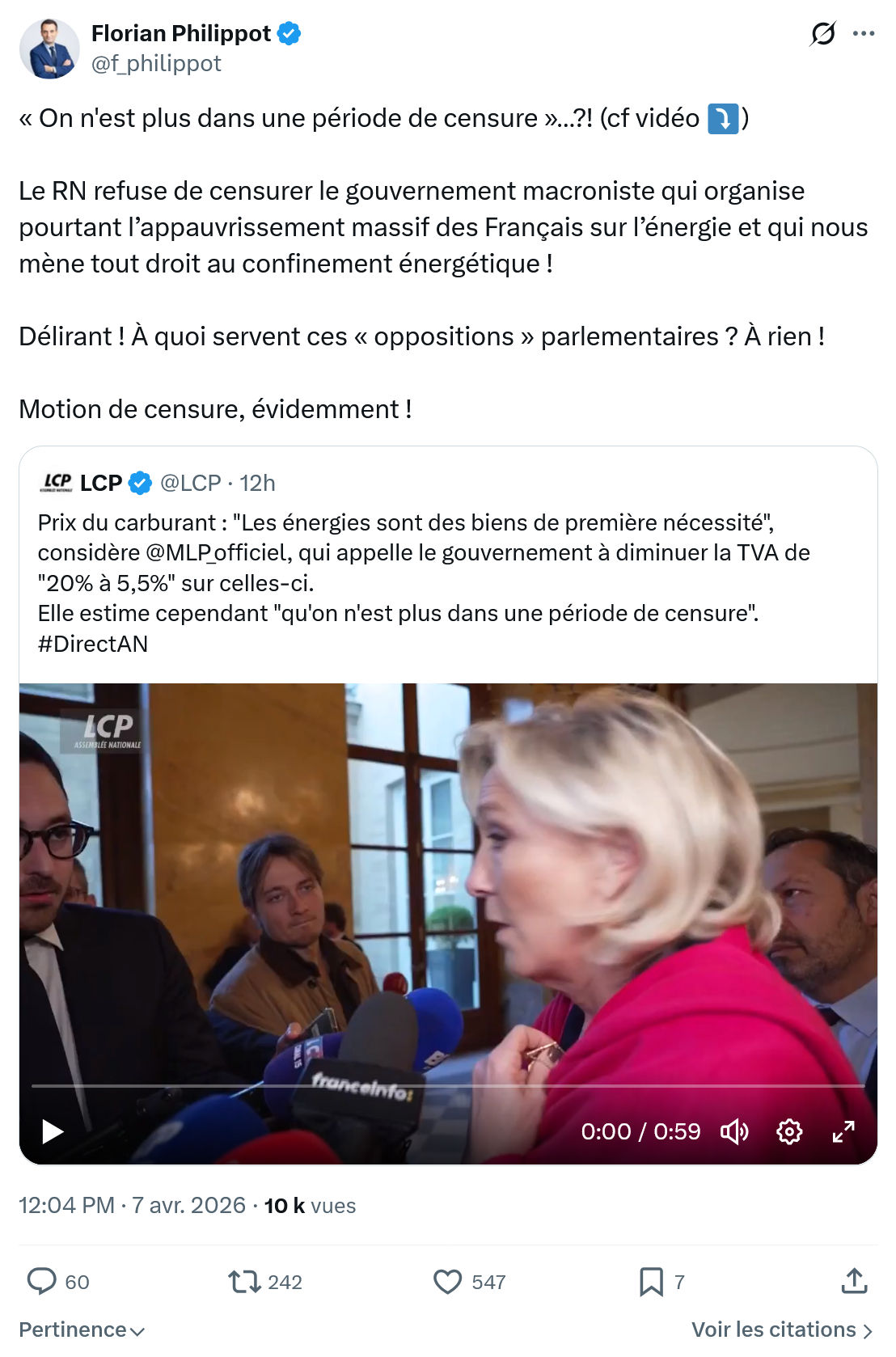 Florian Philippot: « On n'est plus dans une période de censure »…