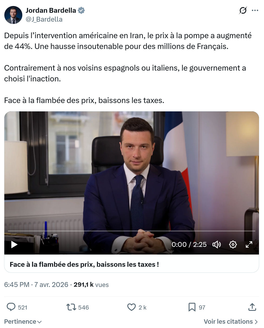 Jordan Bardella: Depuis l’intervention américaine en Iran…