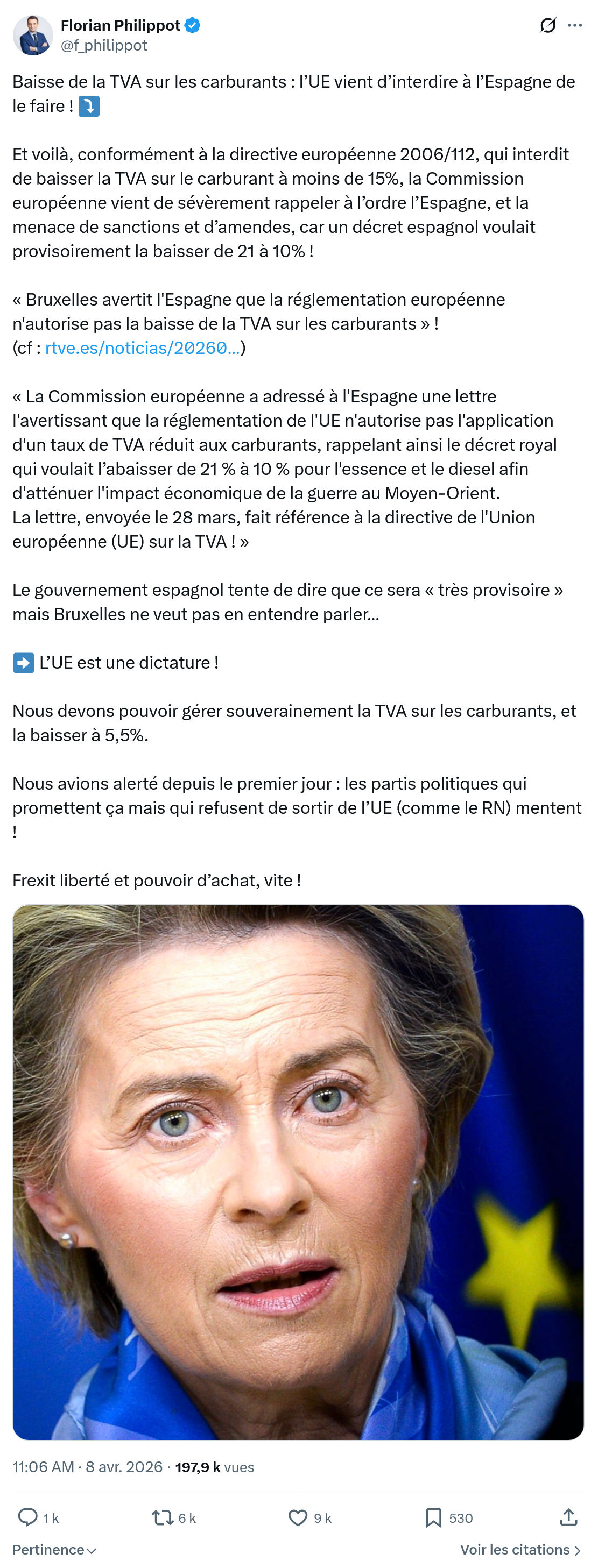 Florian Philippot: Baisse de la TVA sur les carburants…