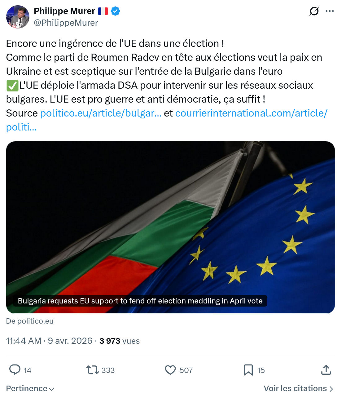 Philippe Murer: Encore une ingérence de...