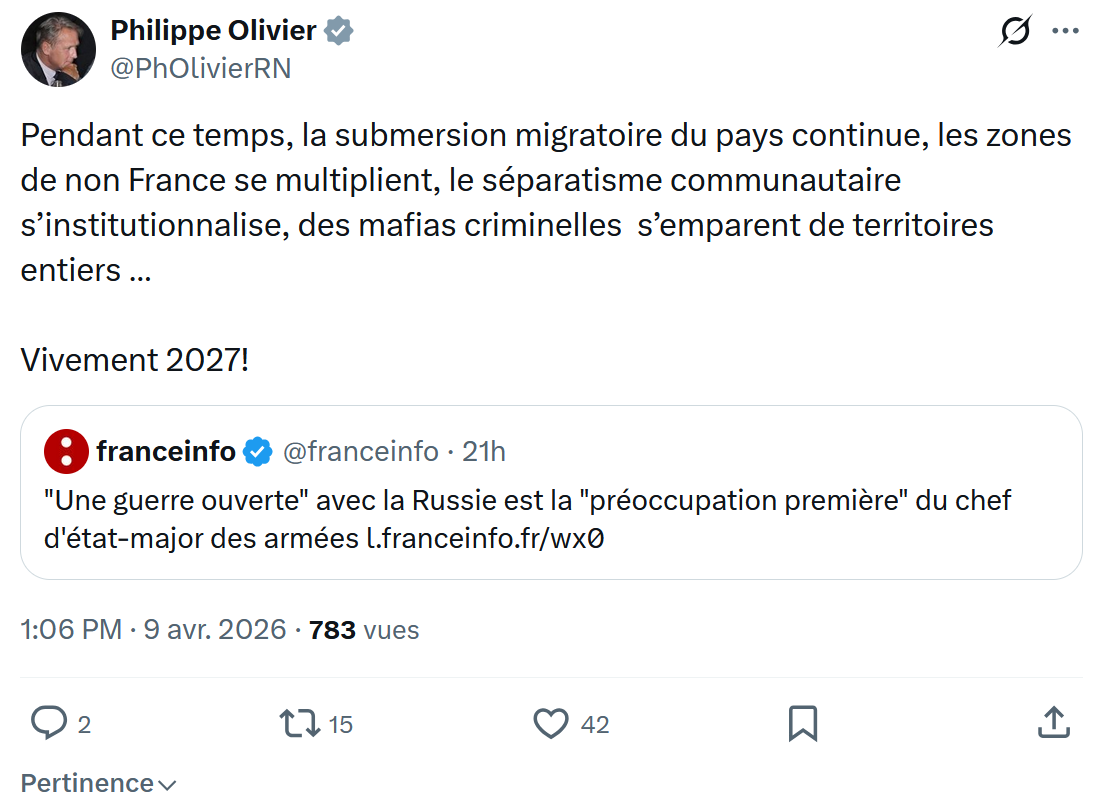 Philippe Olivier: Pendant ce temps, la submersion migratoire...