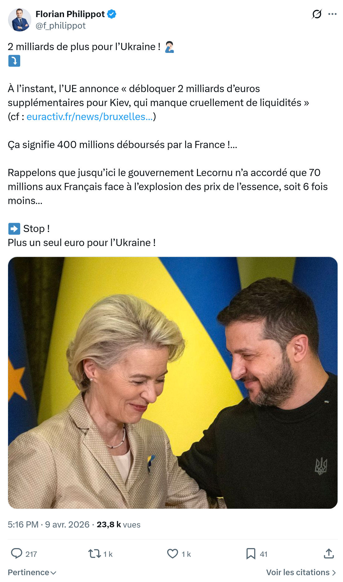 Florian Philippot: 2 milliards de plus pour...