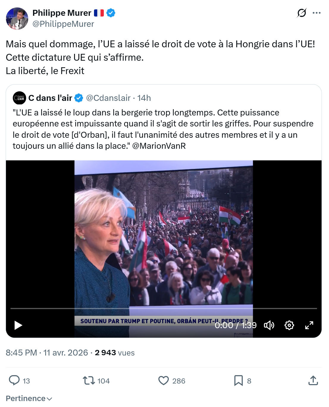 Philippe Murer: Mais quel dommage, l’UE a laissé le droit…