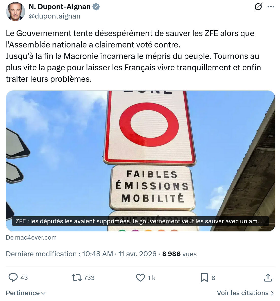 Nicolas Dupont-Aignan: Le Gouvernement tente désespérément…