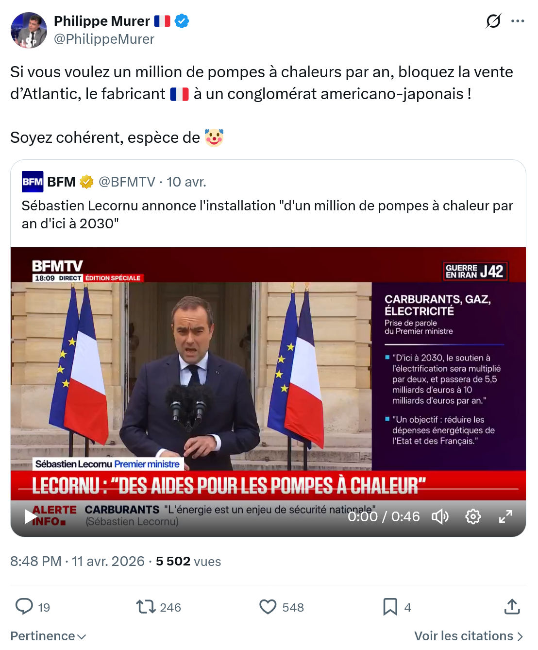 Philippe Murer: Si vous voulez un million de pompes…