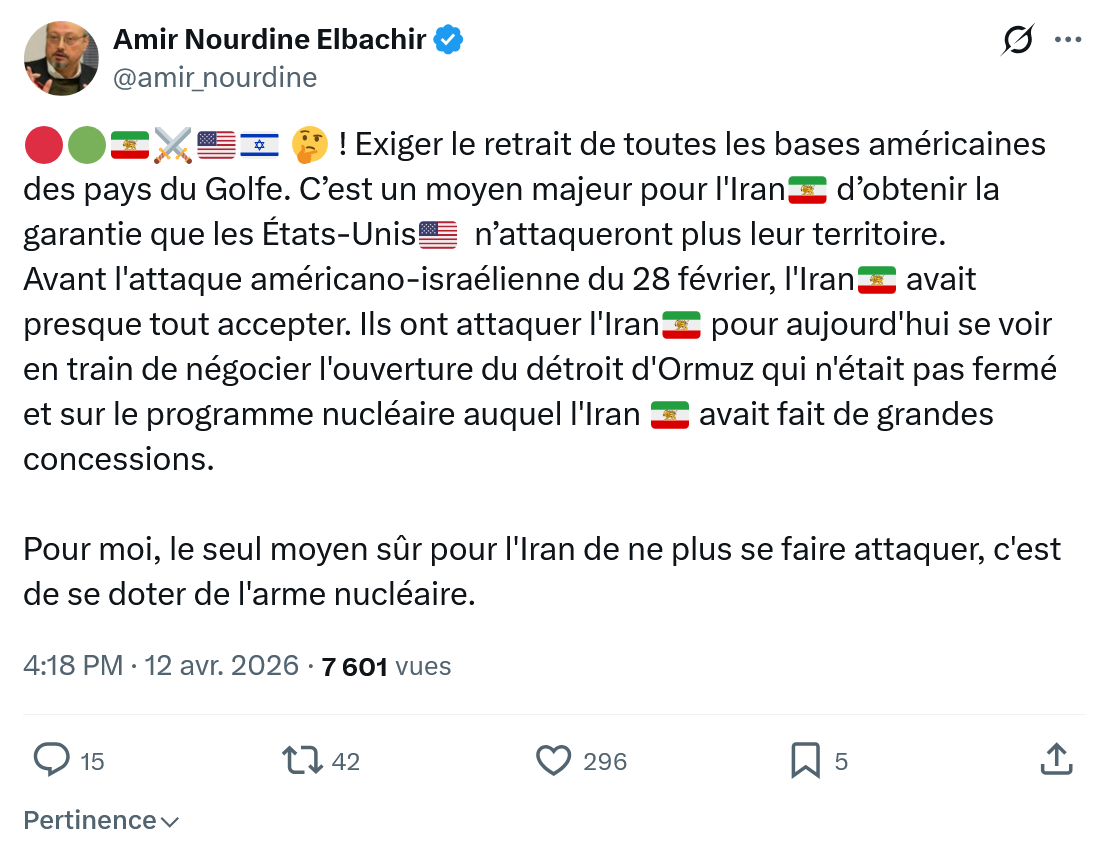 Amir Nourdine Elbachir: Exiger le retrait de toutes les bases américaines…