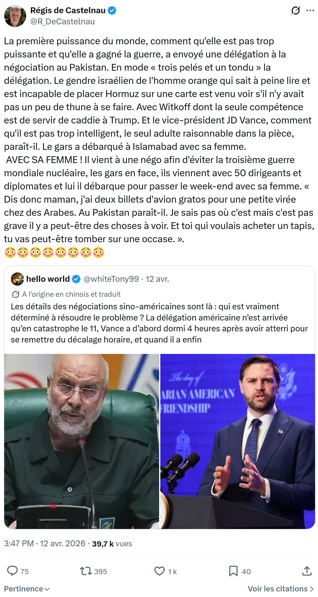 Régis de Castelnau: La première puissance du monde…