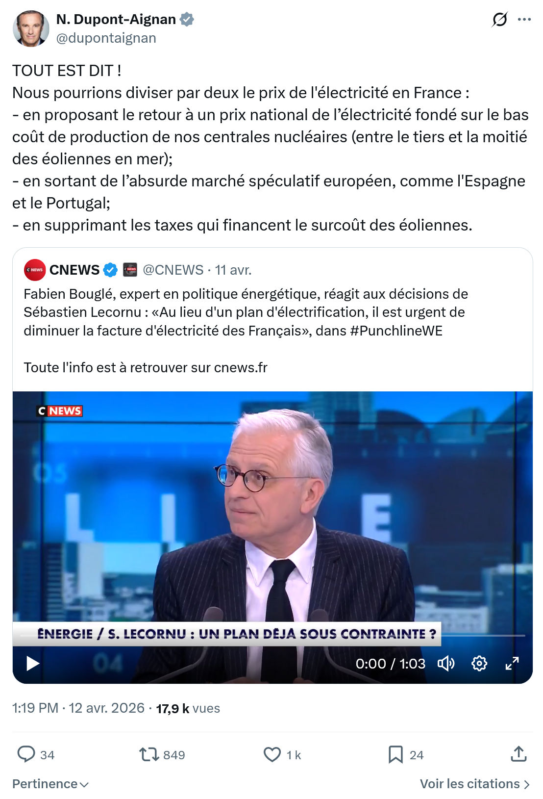 Nicolas Dupont-Aignan: TOUT EST DIT…