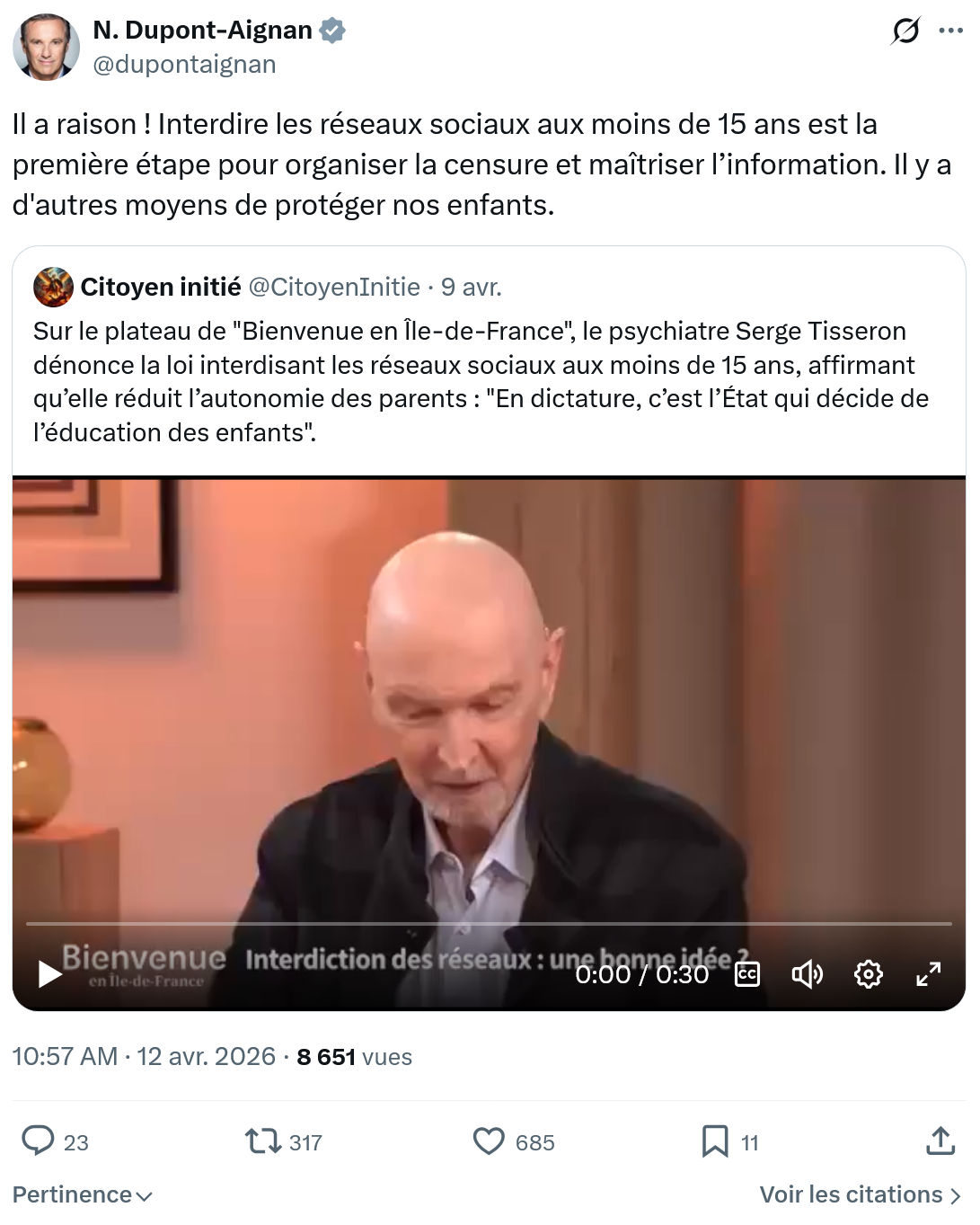 Nicolas Dupont-Aignan: Il a raison !…