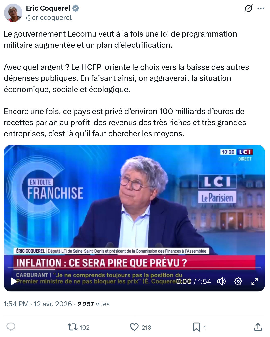 Eric Coquerel: Le gouvernement Lecornu…