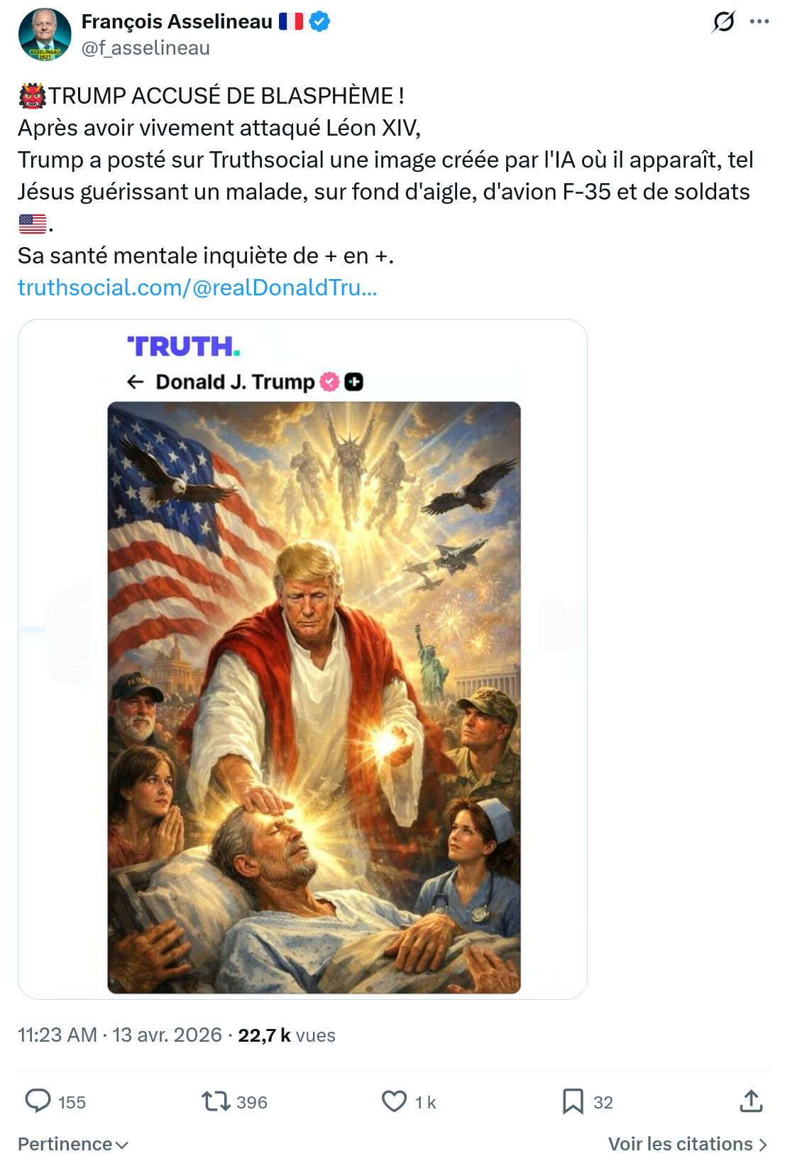 Francois Asselineau: TRUMP ACCUSÉ DE BLASPHÈME !…