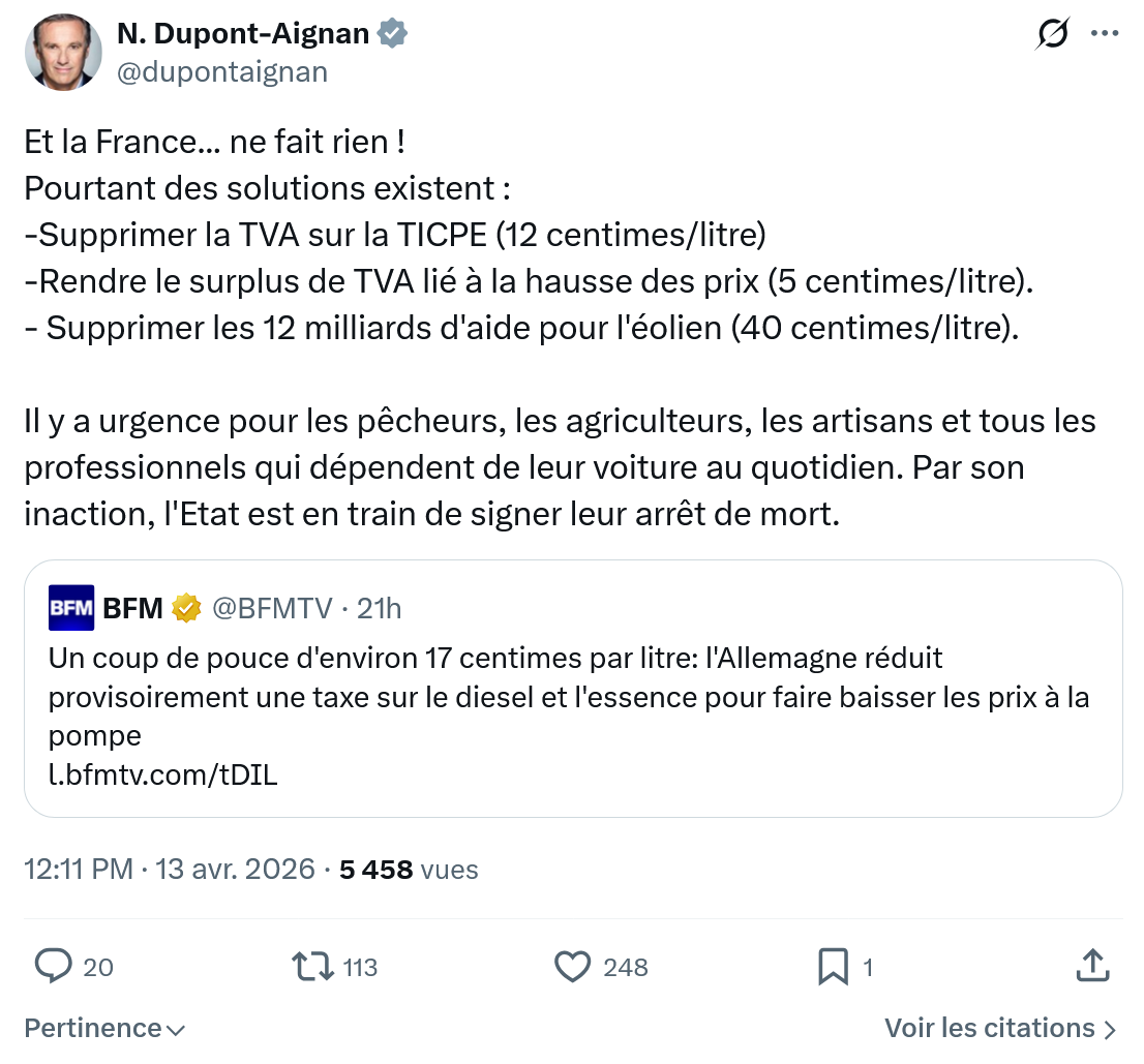 Nicolas Dupont-Aignan: Et la France... ne fait rien…