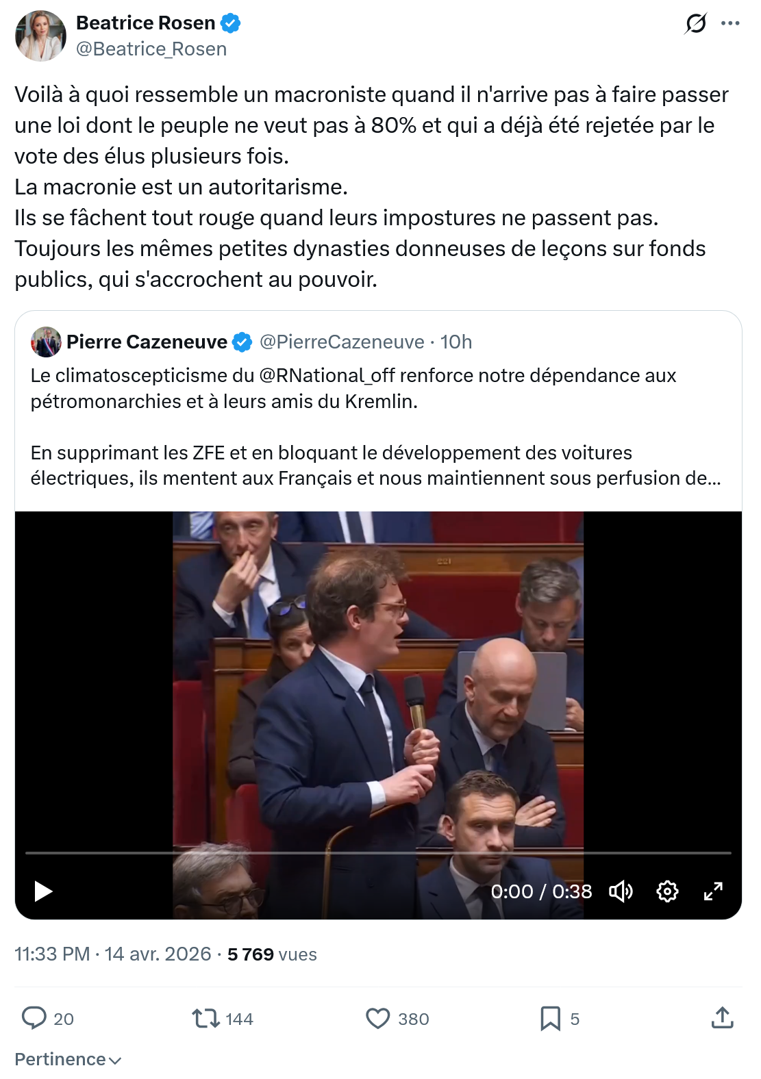 Béatrice Rosen: Voilà à quoi ressemble un macroniste…