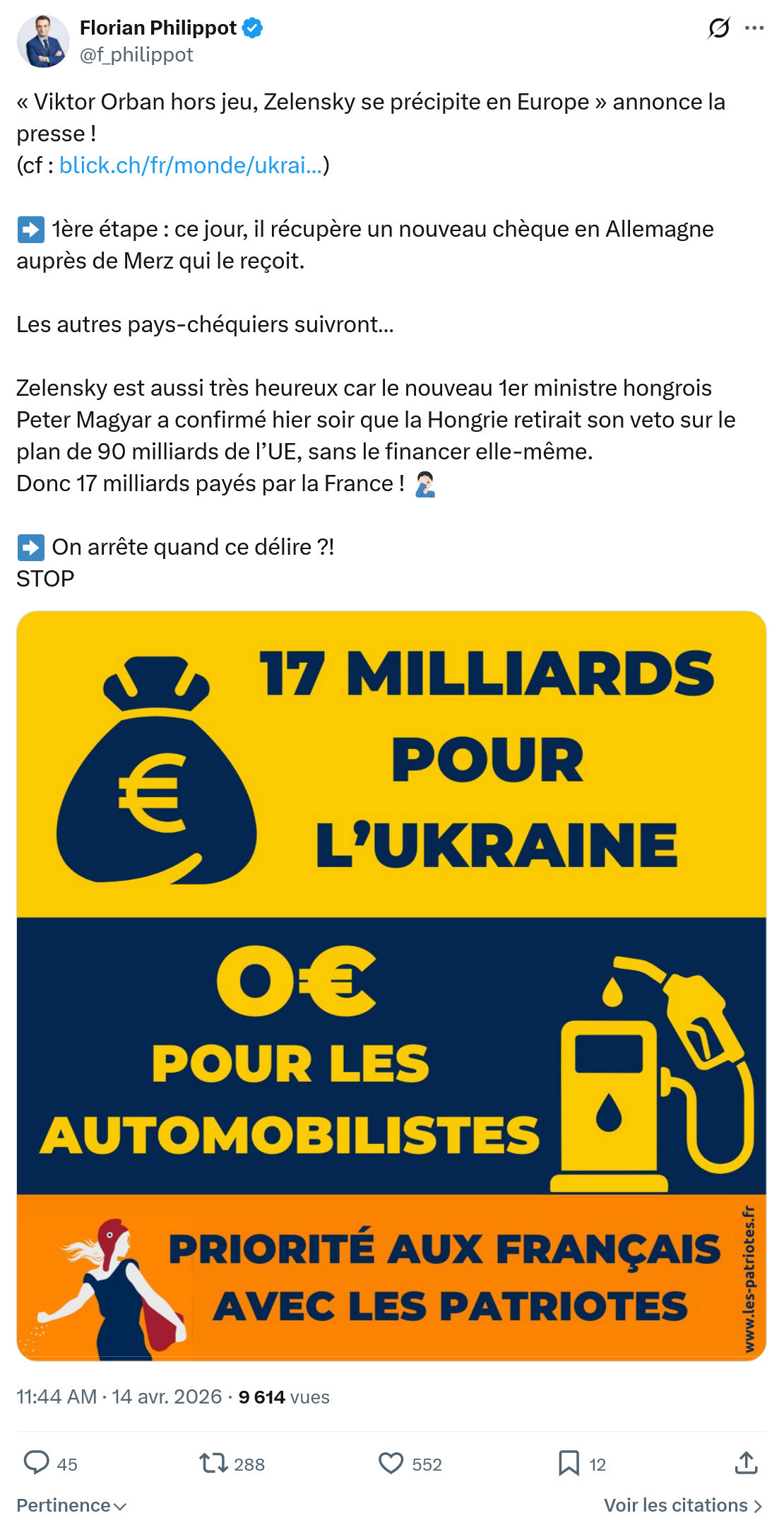 Florian Philippot: Viktor Orban hors jeu…