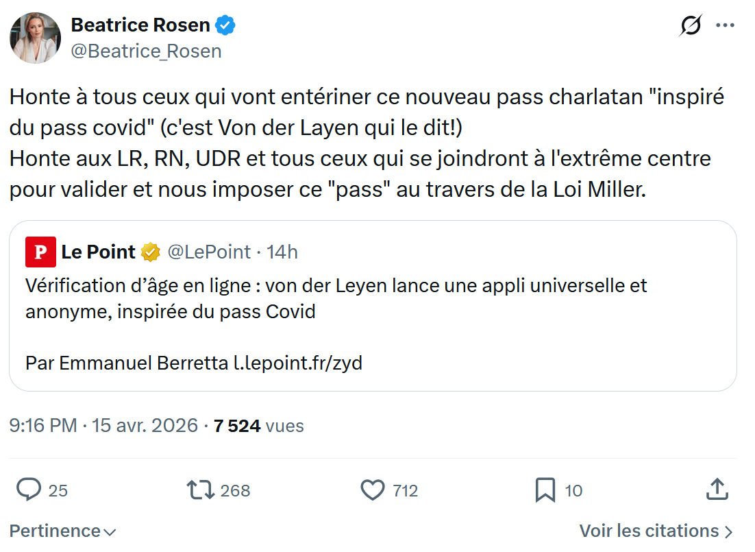 Béatrice Rosen: Honte à tous ceux qui vont entériner…