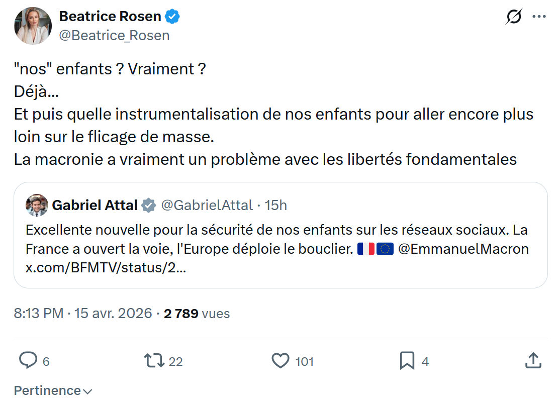 Béatrice Rosen: "nos" enfants ? Vraiment ? Déjà…