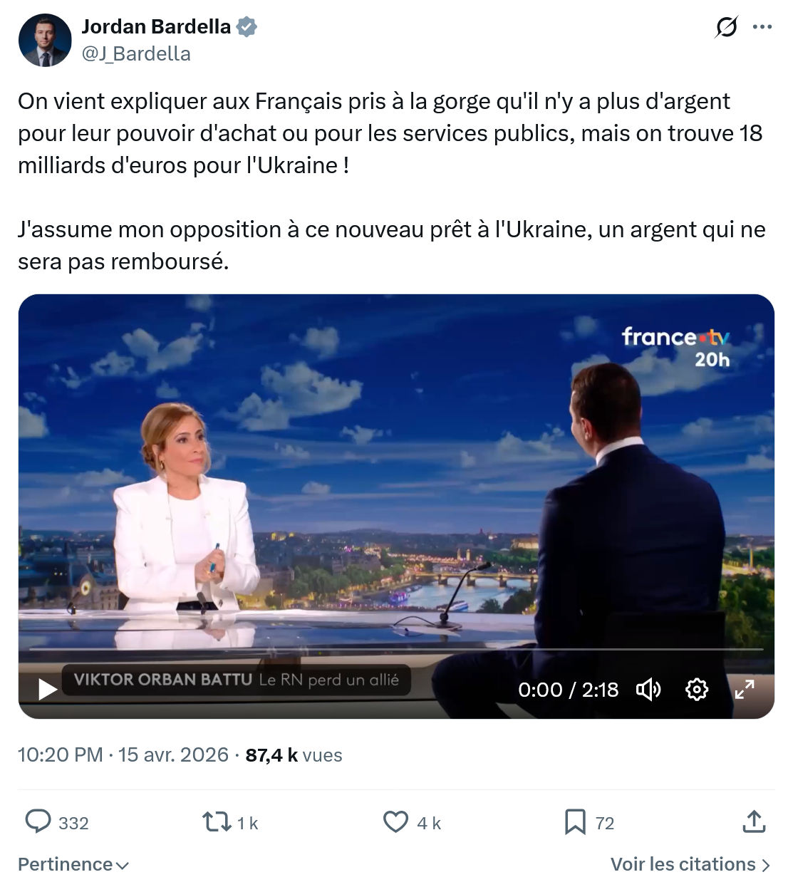 Jordan Bardella: On vient expliquer aux Français…