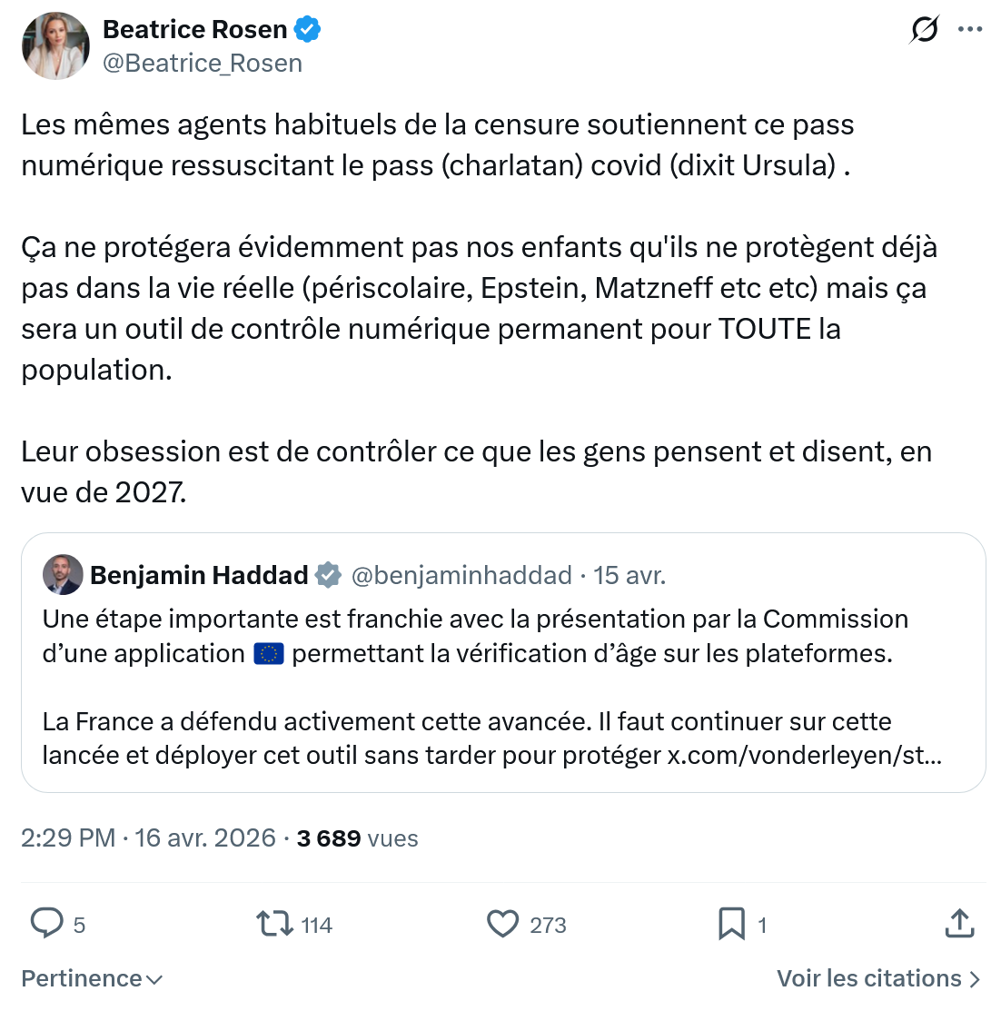 Béatrice Rosen: Les mêmes agents habituels de la...