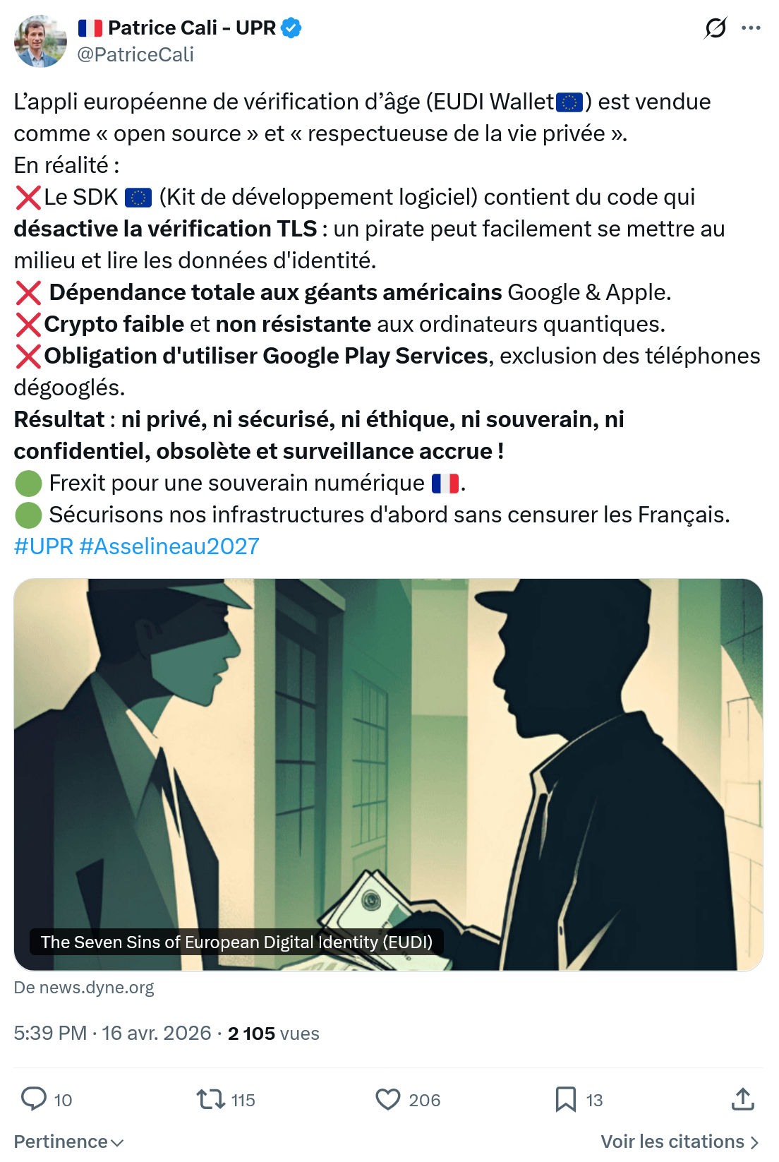 Patrice Cali: L’appli européenne de vérification d’âge...