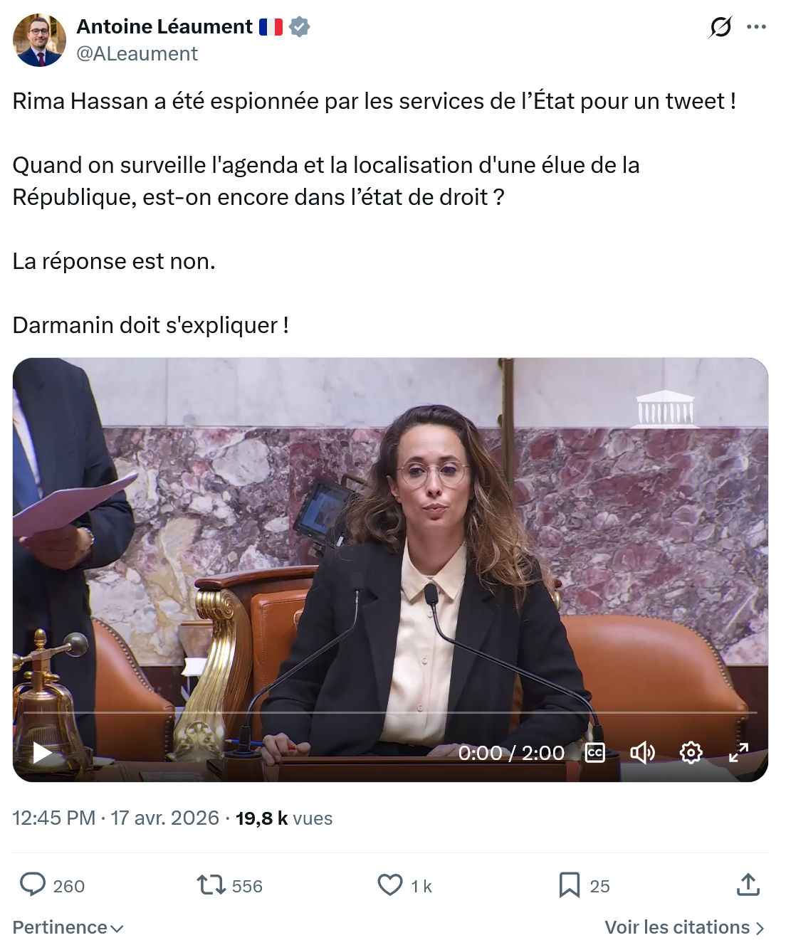 Antoine Léaument: Rima Hassan a été espionnée...