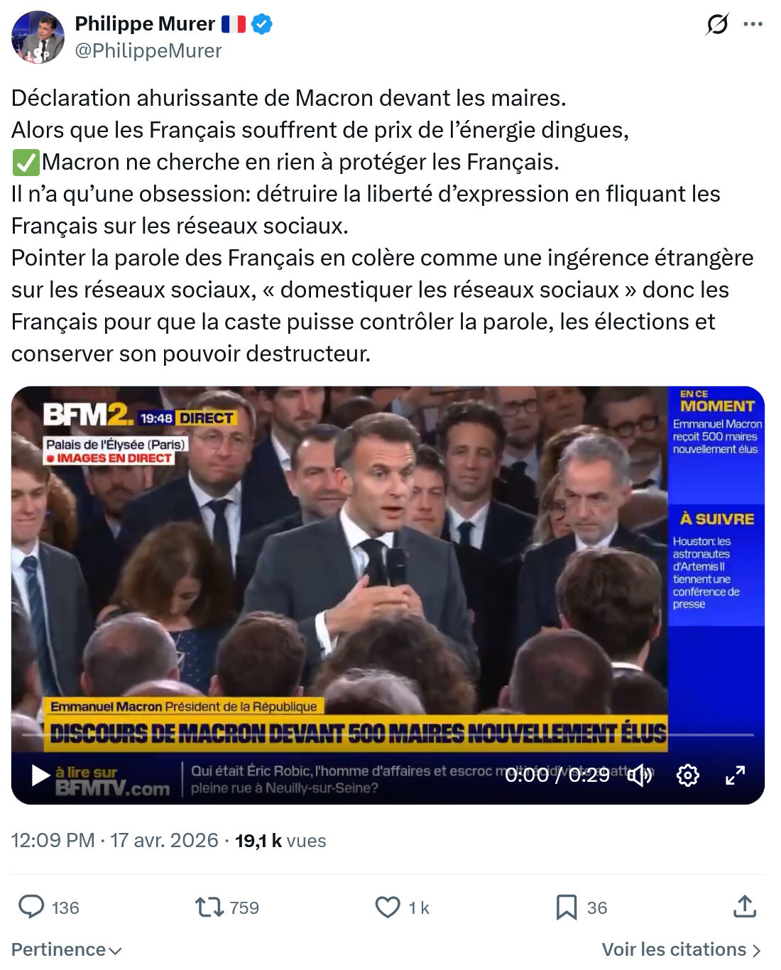 Philippe Murer: Déclaration ahurissante de Macron devant...