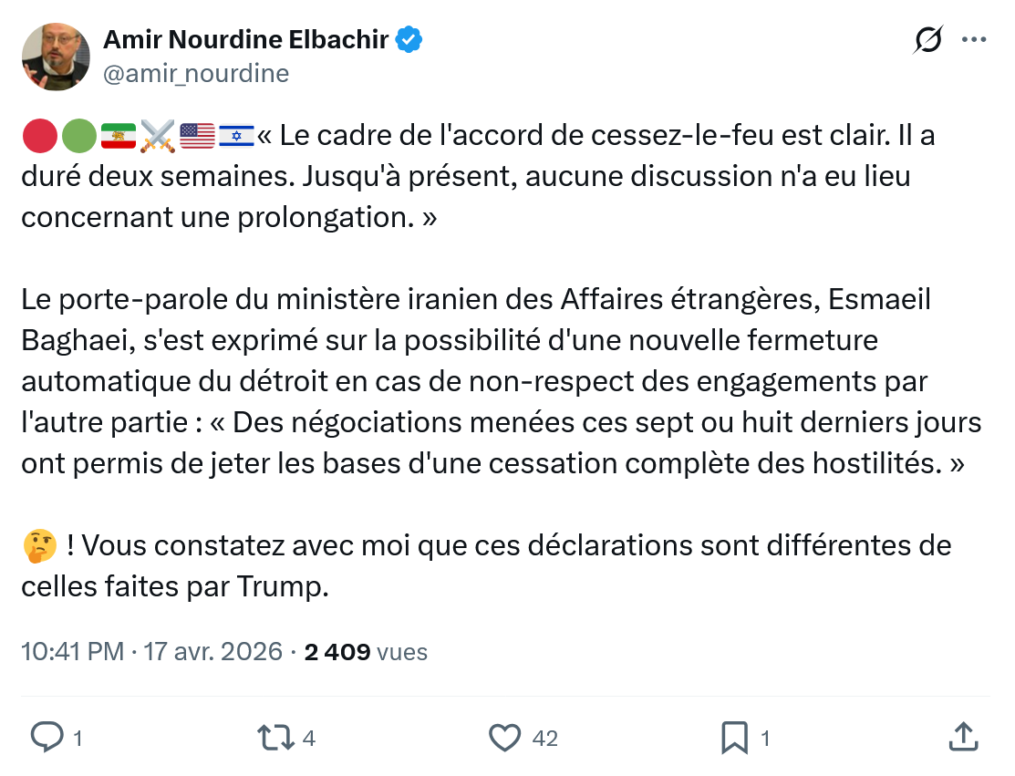 Amir Nourdine Elbachir: Le cadre de l'accord de cessez-le-feu...
