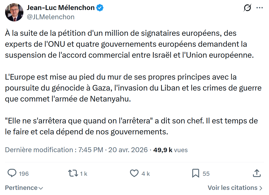 Jean-Luc Mélenchon: À la suite de la pétition…