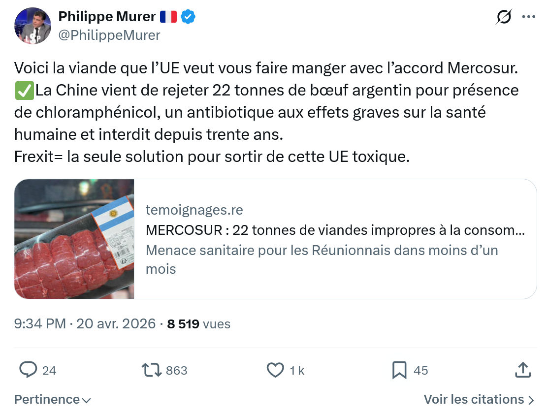 Philippe Murer: Voici la viande que l’UE veut vous…