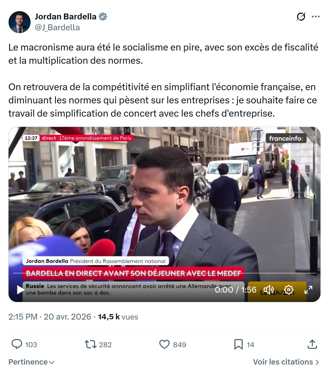 Jordan Bardella: Le macronisme aura été le socialisme…