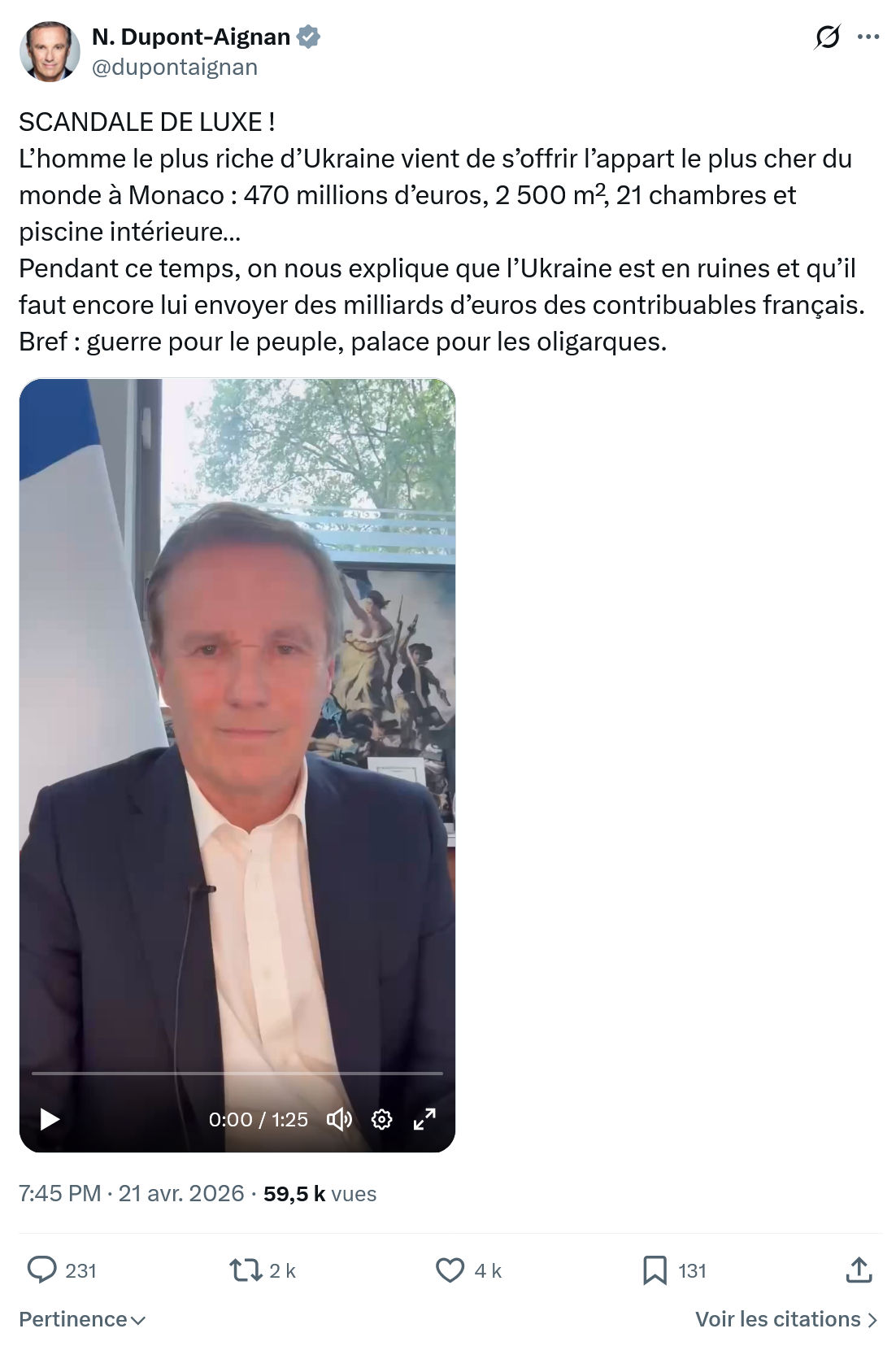 Nicolas Dupont-Aignan: SCANDALE DE LUXE…