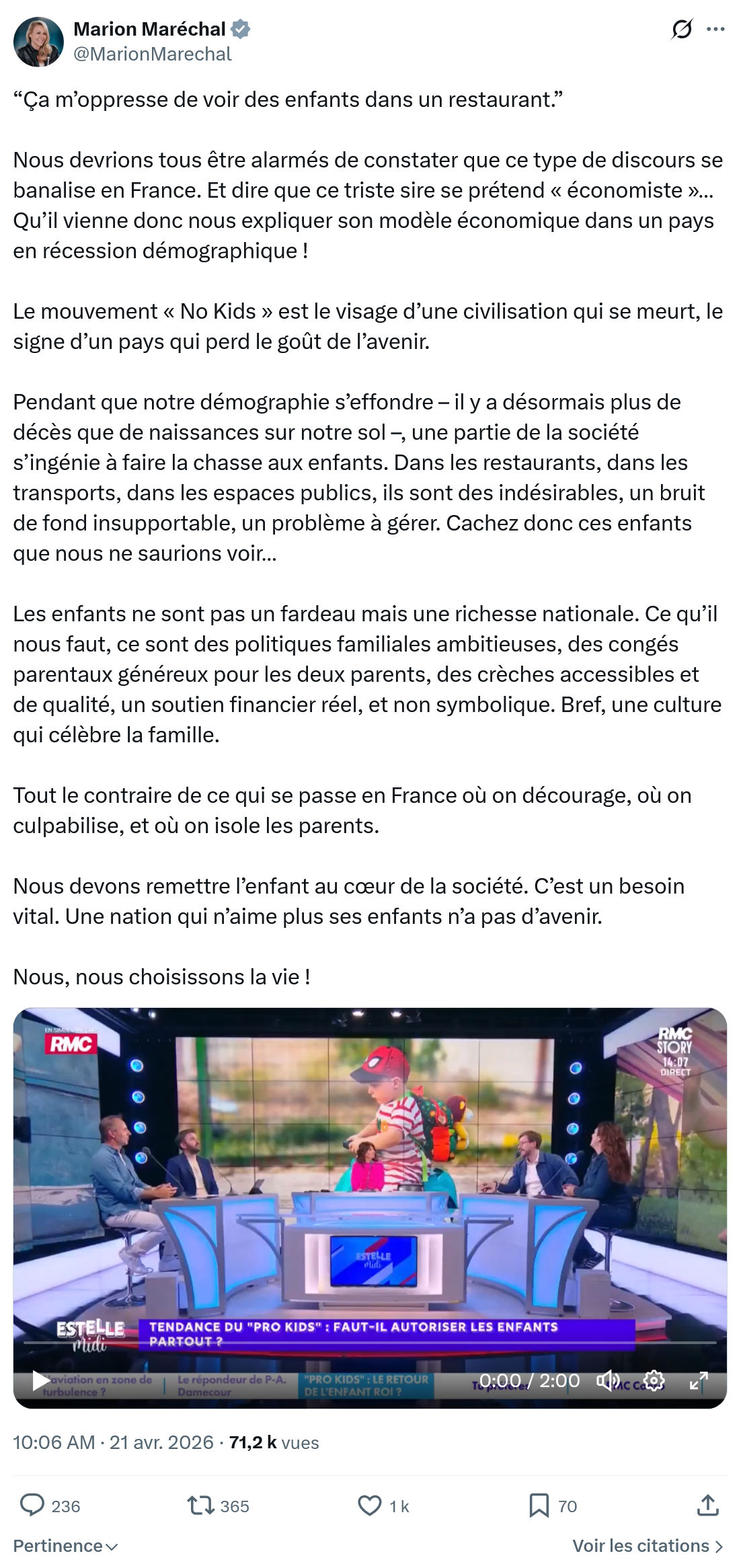 Marion Maréchal- Le Pen: …