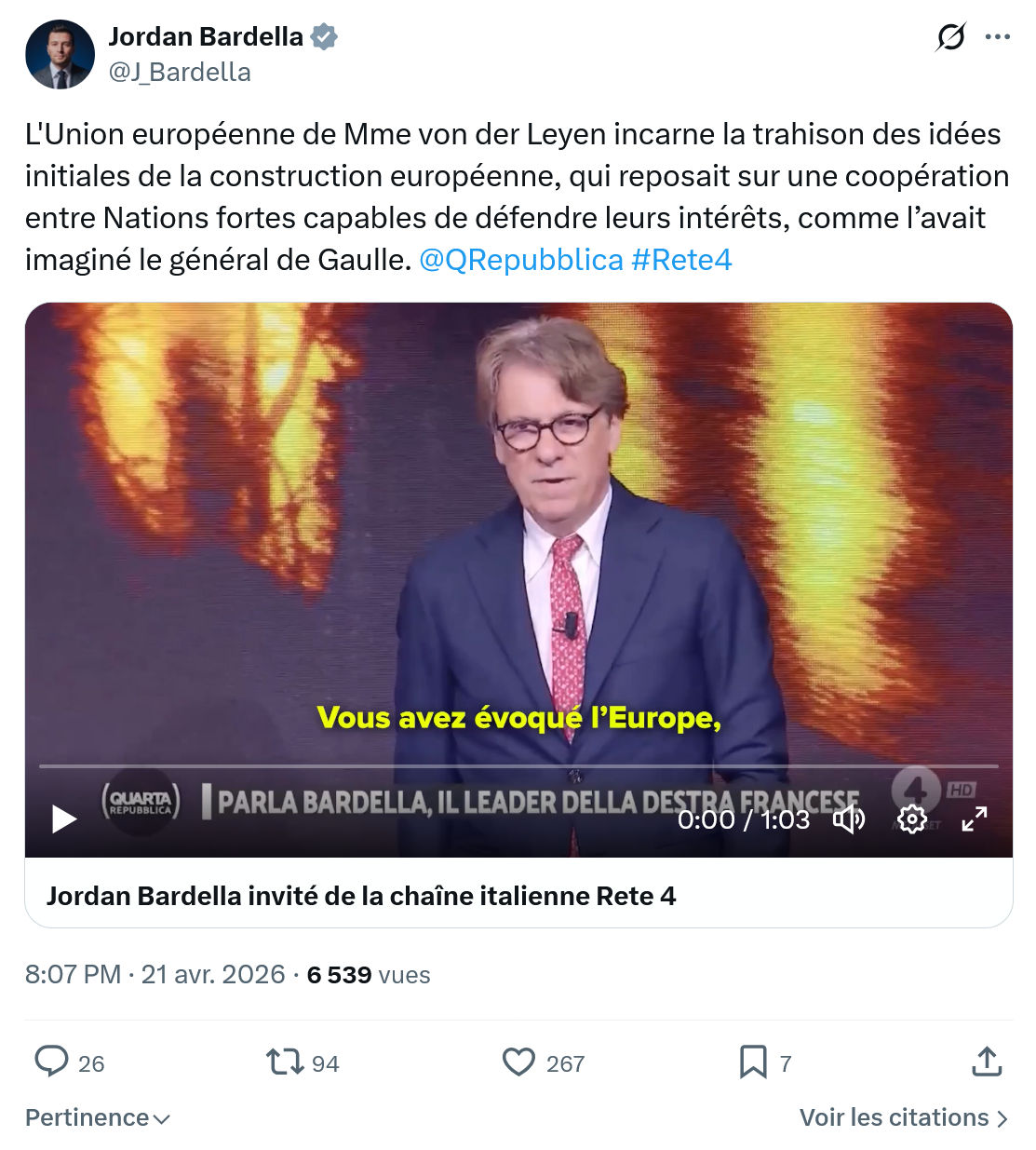 L'Union européenne de Mme