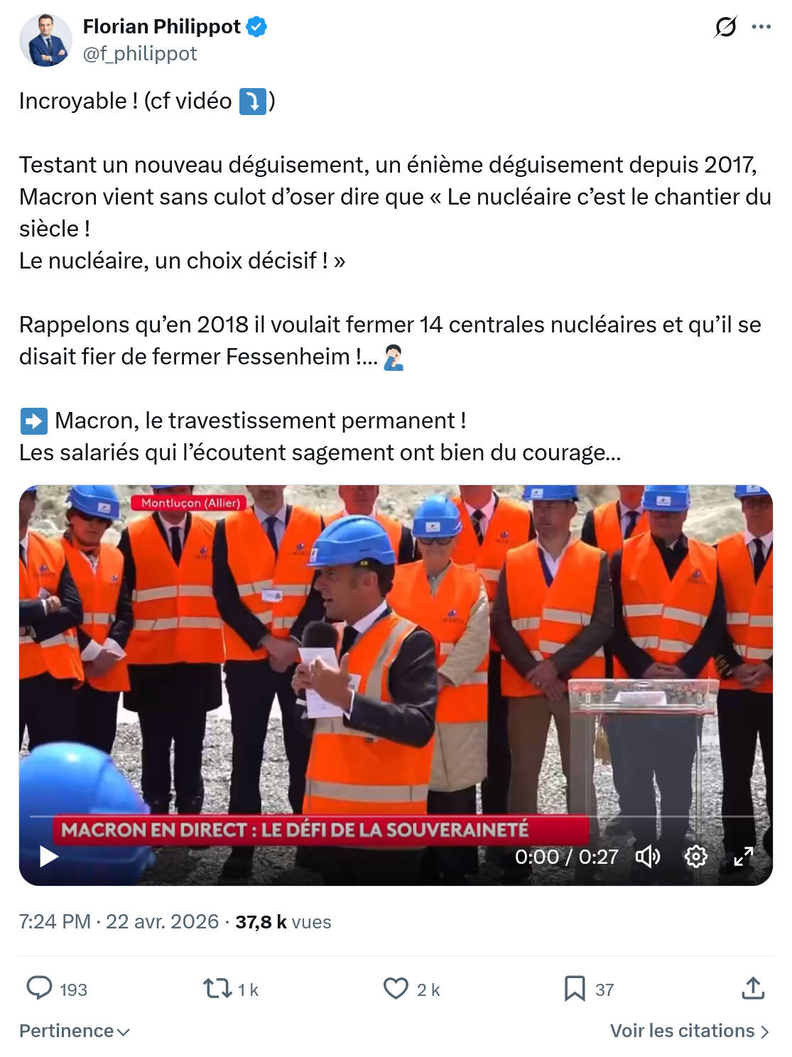 Florian Philippot: Incroyable…