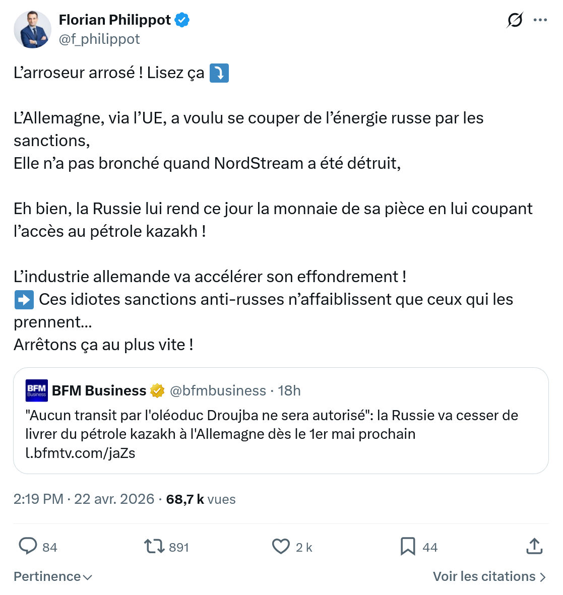 Florian Philippot: L’arroseur arrosé ! Lisez ça…