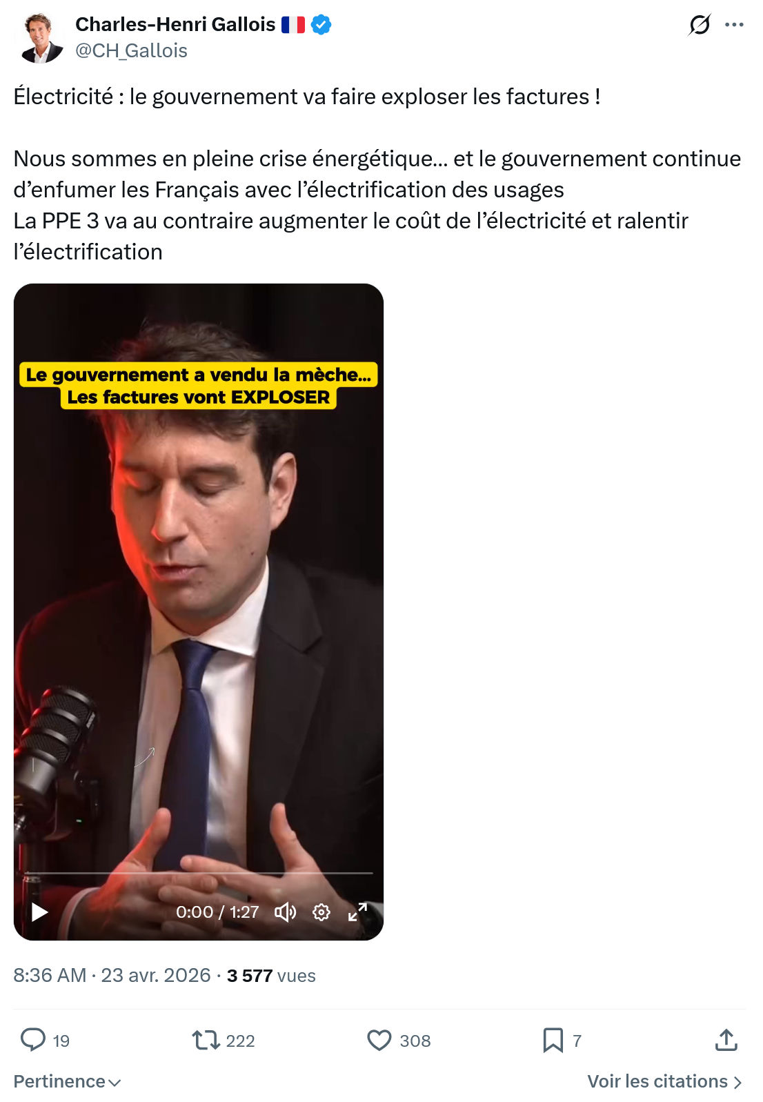 Charles-Henri Gallois: le gouvernement va faire exploser...