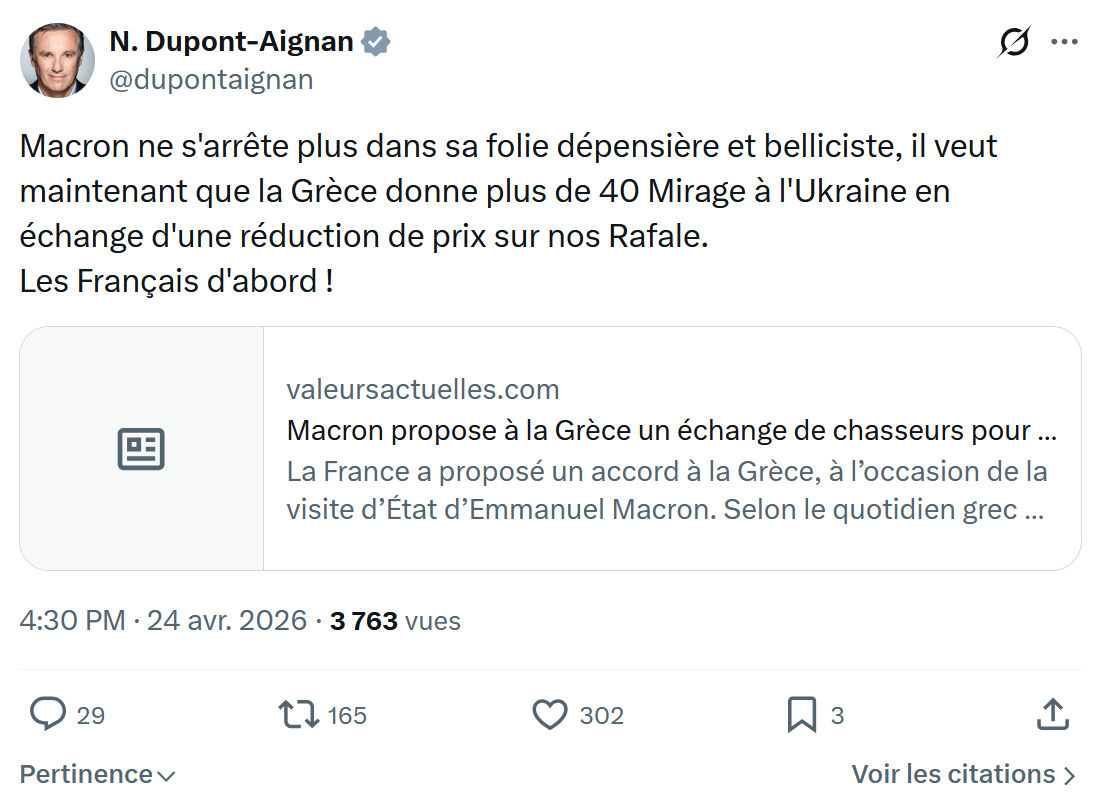Nicolas Dupont-Aignan: Macron ne s'arrête plus dans sa folie…