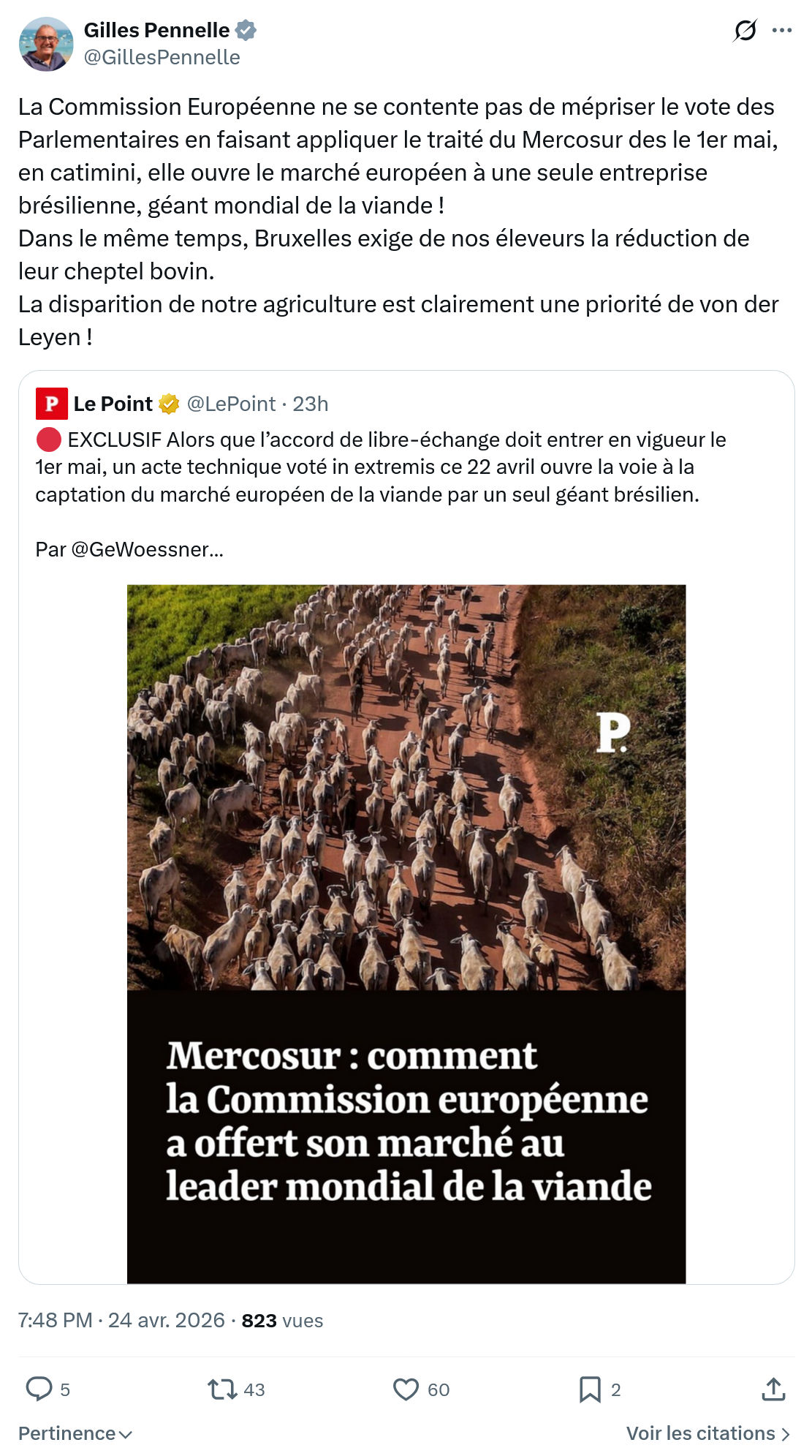 Gilles Pennelle: La Commission Européenne ne se contente…