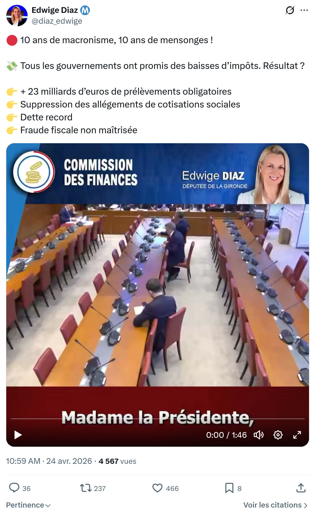 Edwige Diaz: 10 ans de macronisme…