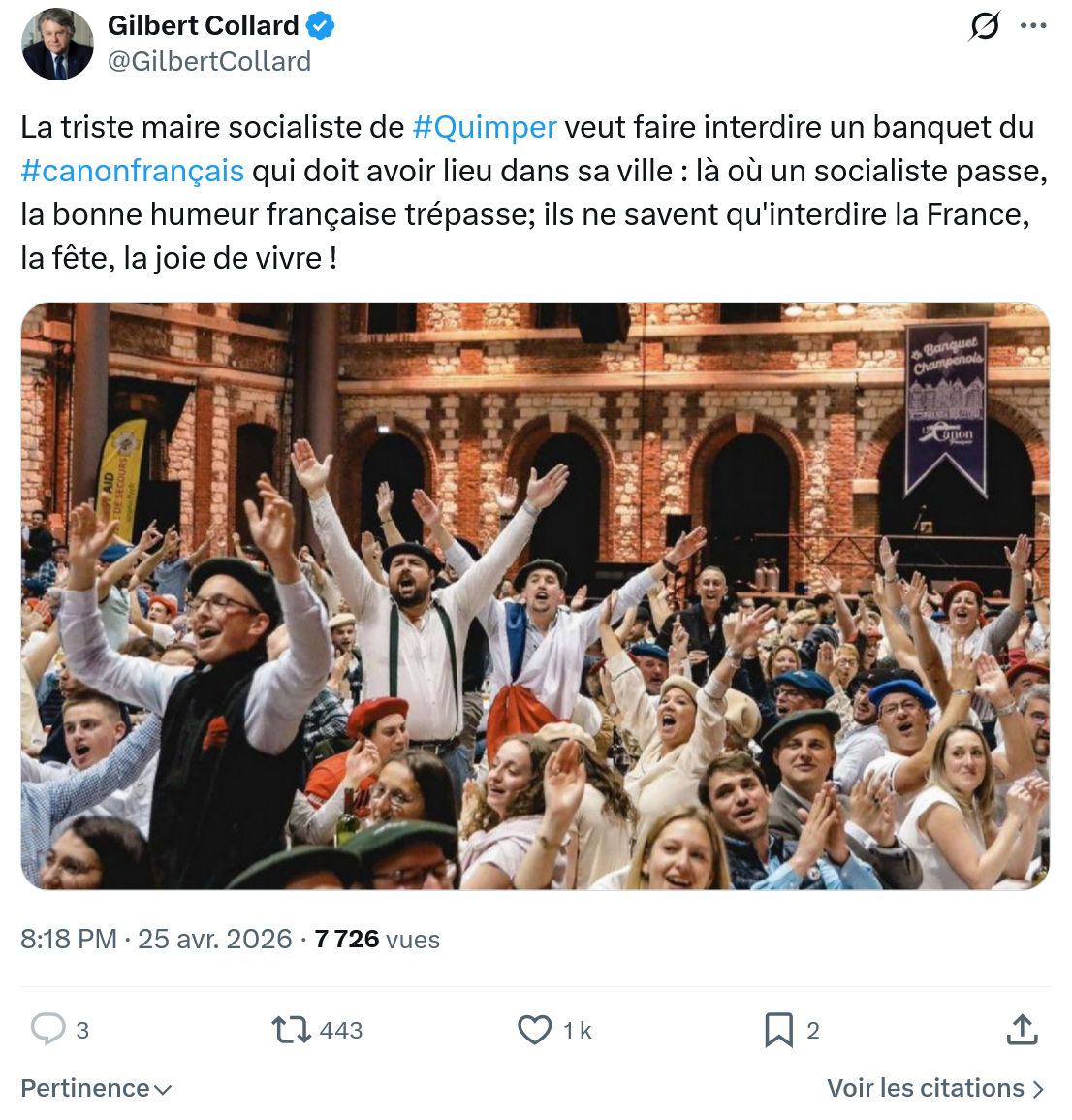 Gilbert Collard: La triste maire socialiste de #Quimper…