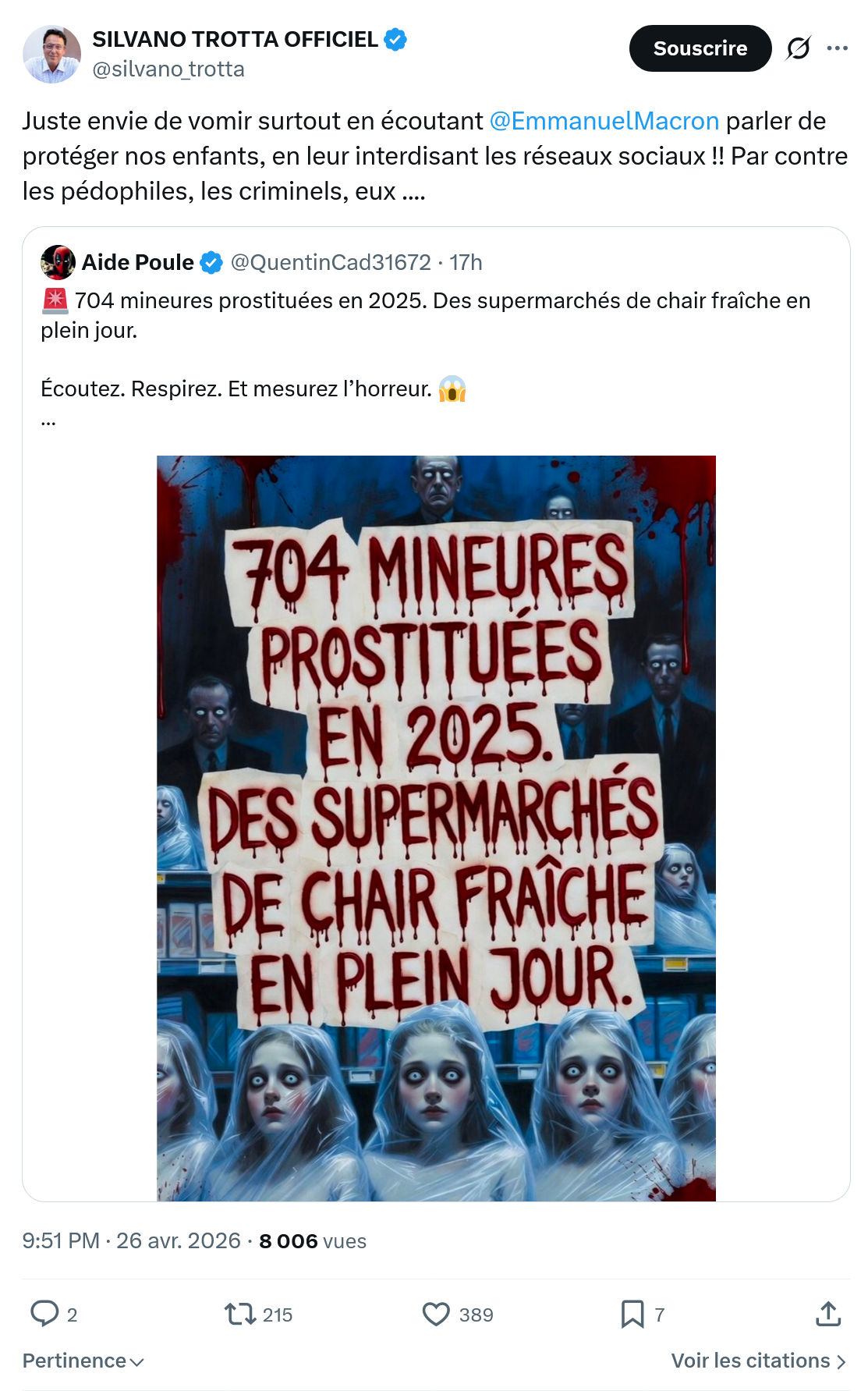 Silvano Trotta: Juste envie de vomir surtout en écoutant…