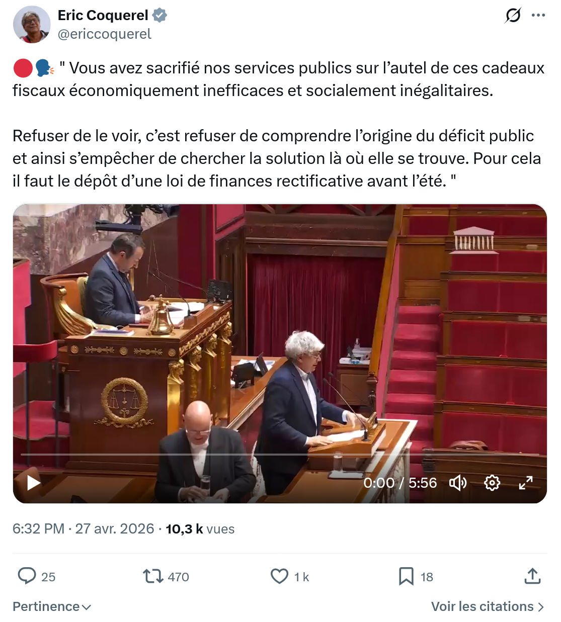 Eric Coquerel: Vous avez sacrifié nos services…