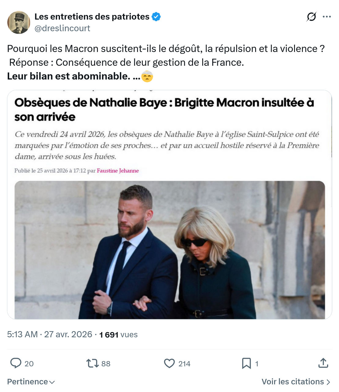 Marquis de Dreslincourt: Pourquoi les Macron suscitent-ils le dégoût…