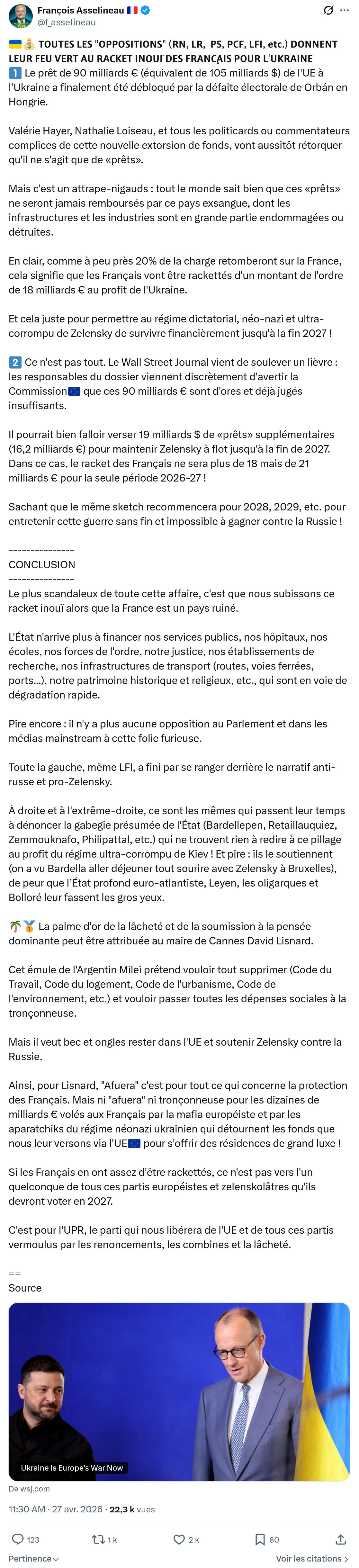 Francois Asselineau: 𝗧𝗢𝗨𝗧𝗘𝗦 𝗟𝗘𝗦 "𝗢𝗣𝗣𝗢𝗦𝗜𝗧𝗜𝗢𝗡𝗦" (𝗥𝗡, 𝗟𝗥,  𝗣𝗦, 𝗣𝗖𝗙, 𝗟𝗙𝗜, 𝗲𝘁𝗰.)…