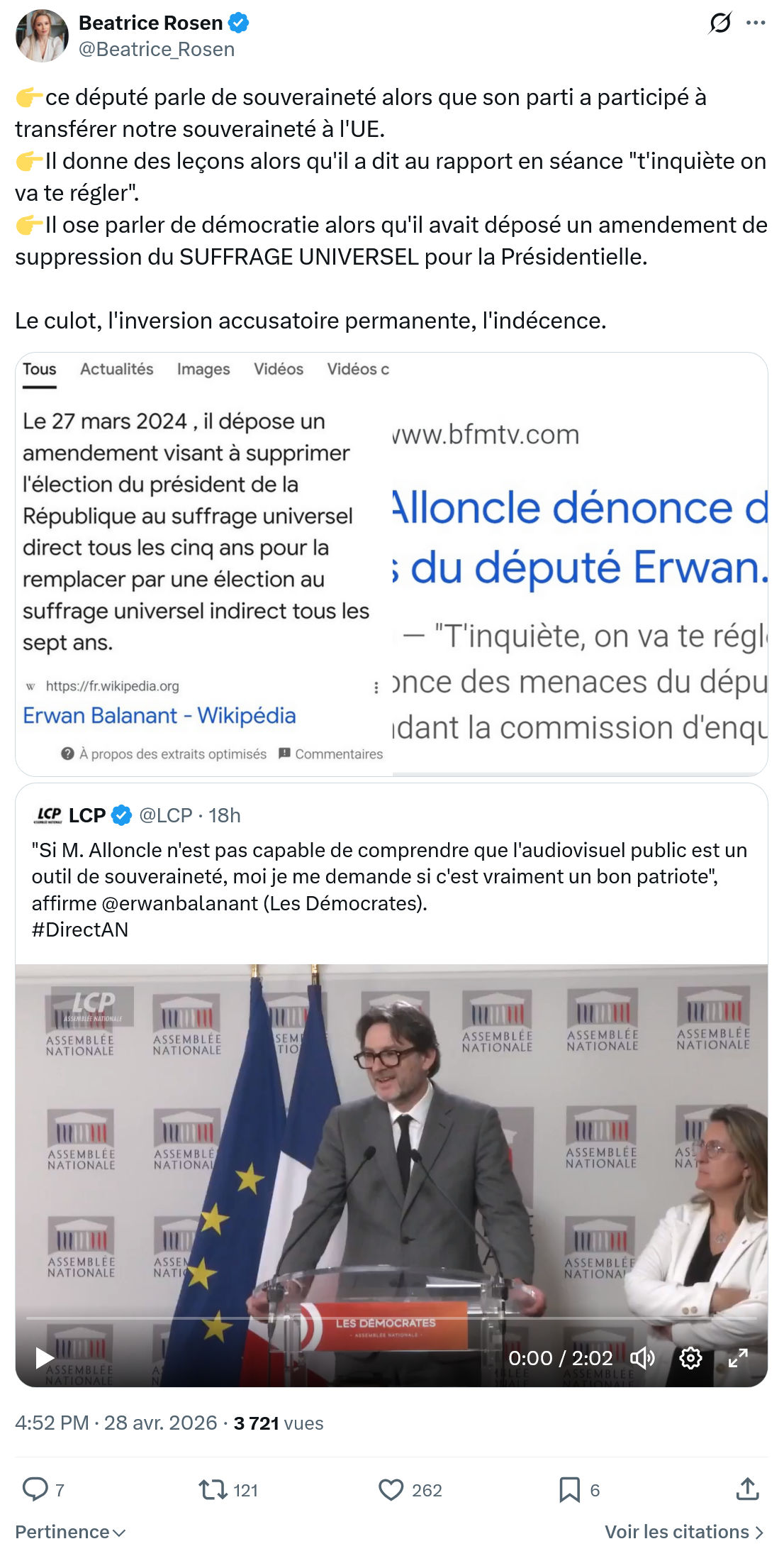 Béatrice Rosen: ce député parle de souveraineté…