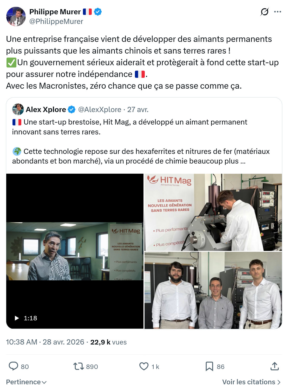 Philippe Murer: Une entreprise française vient de développer…