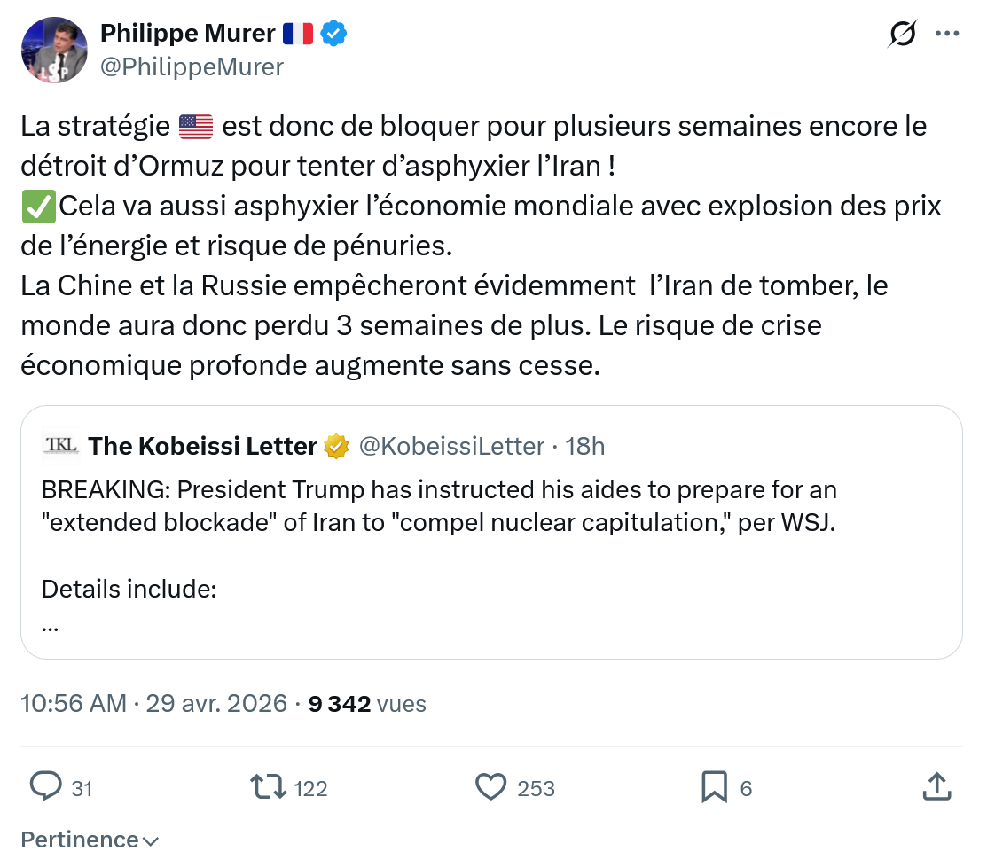 Philippe Murer: La stratégie 🇺🇸 est donc de bloquer…