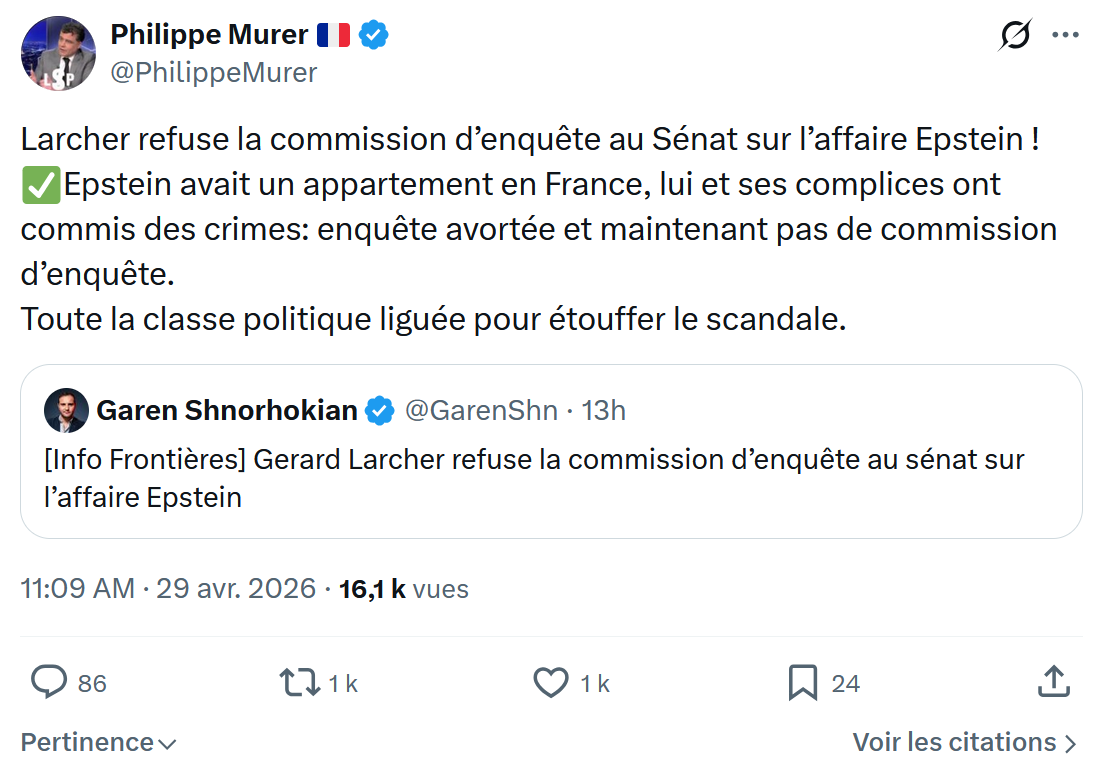 Philippe Murer: Larcher refuse la commission d’enquête…